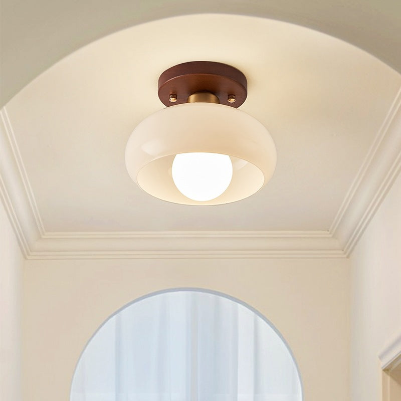 Bauhaus Ceiling Light Fixture | Cream LED Flush Mount, Minimalist Design 3