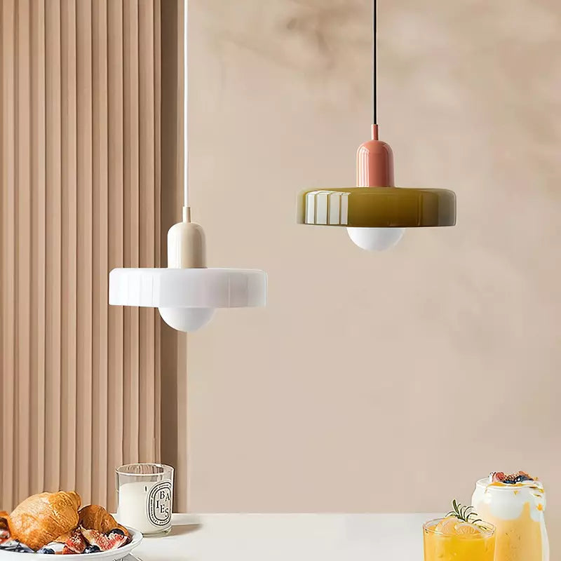 Bauhaus Pendant Light | Colored Glass, Adjustable Height, Modern Kitchen Pendant Lighting 2