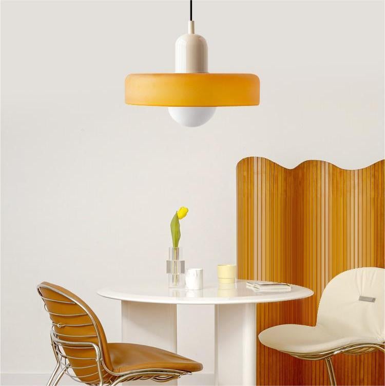 Bauhaus Pendant Light | Colored Glass, Adjustable Height, Modern Kitchen Pendant Lighting 7