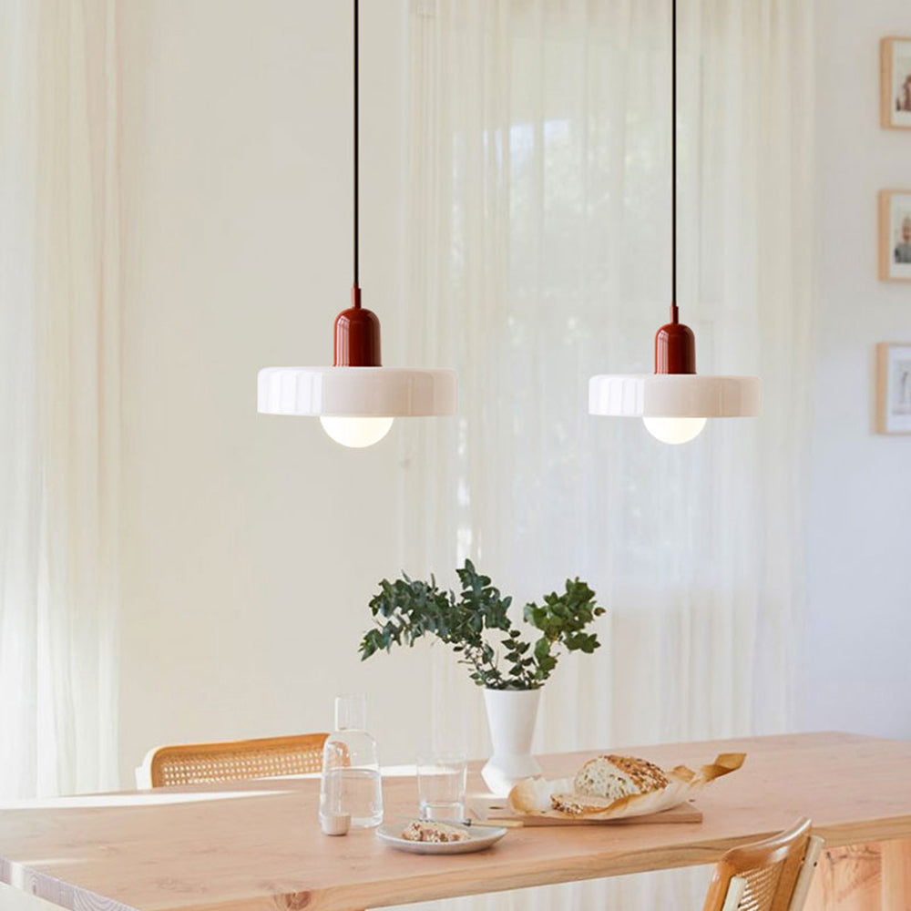 Bauhaus Pendant Light | Colored Glass, Adjustable Height, Modern Kitchen Pendant Lighting 8