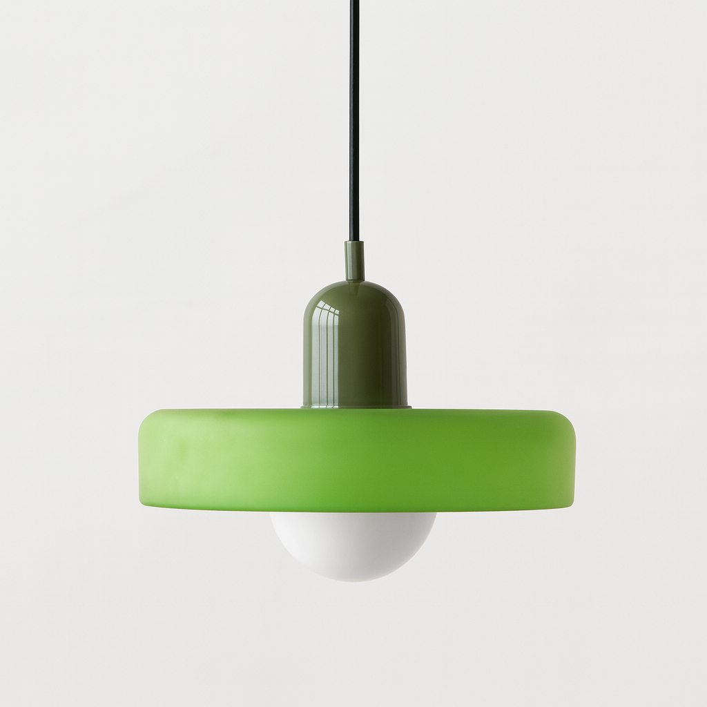 Bauhaus Pendant Light | Colored Glass, Adjustable Height, Modern Kitchen Pendant Lighting 9