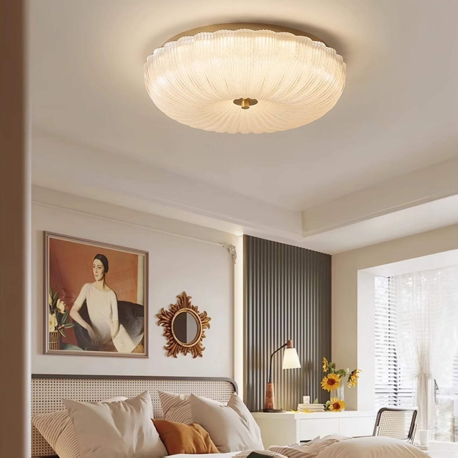 Haven Flush Mount Ceiling Light | Ripple Glass, LED Elegance 3
