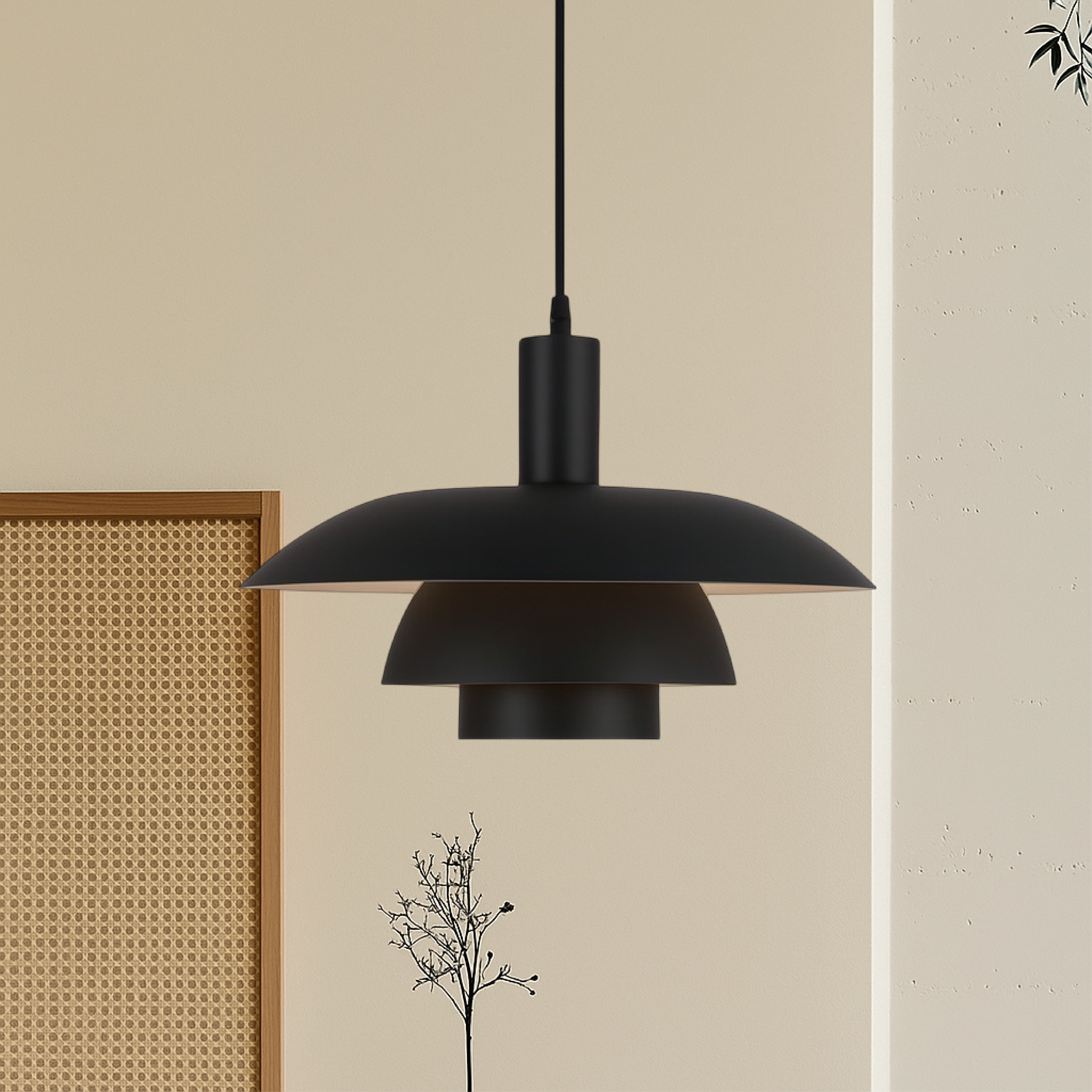 Iris Black Pendant Light | Scandinavian Design, LED 12
