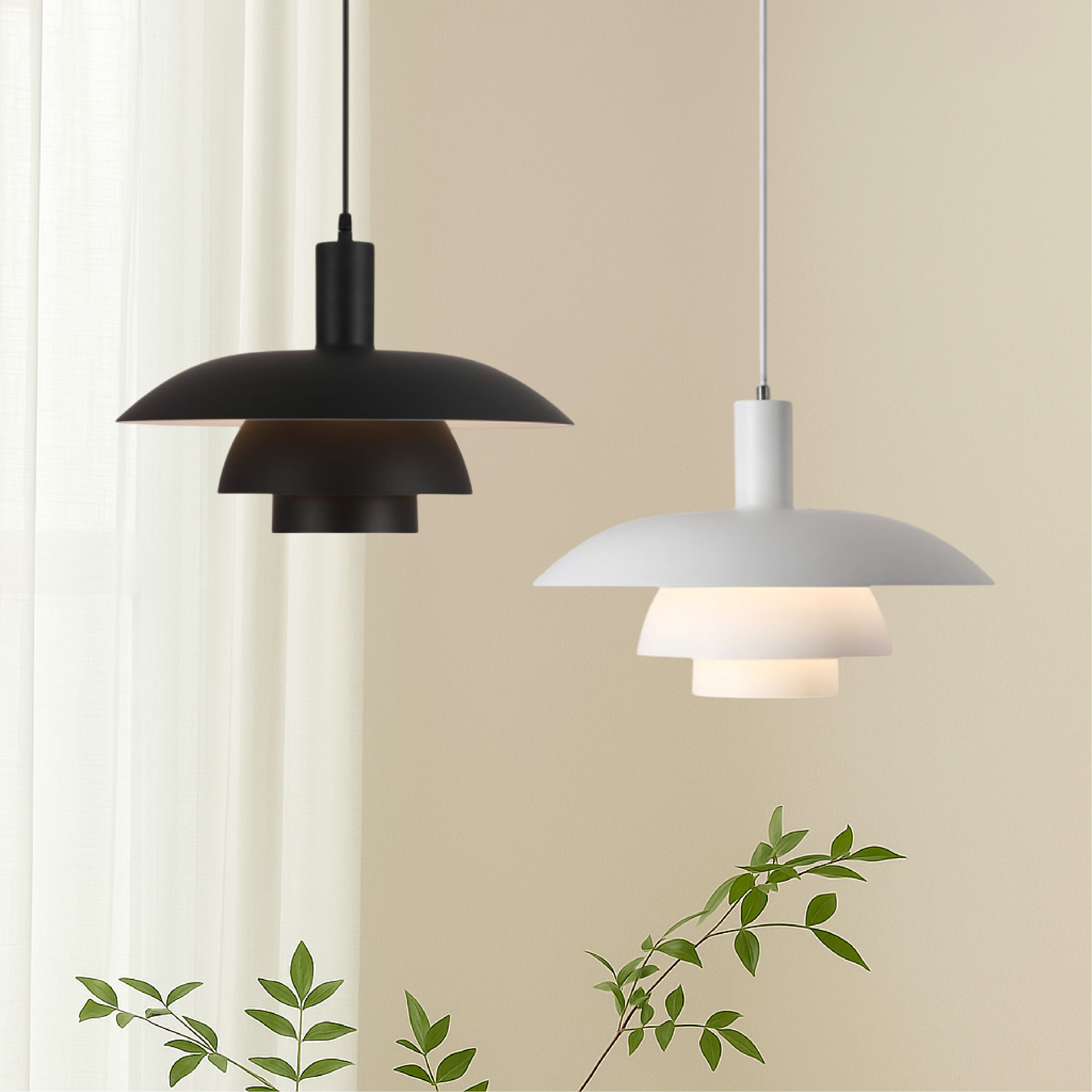Iris Black Pendant Light | Scandinavian Design, LED 3