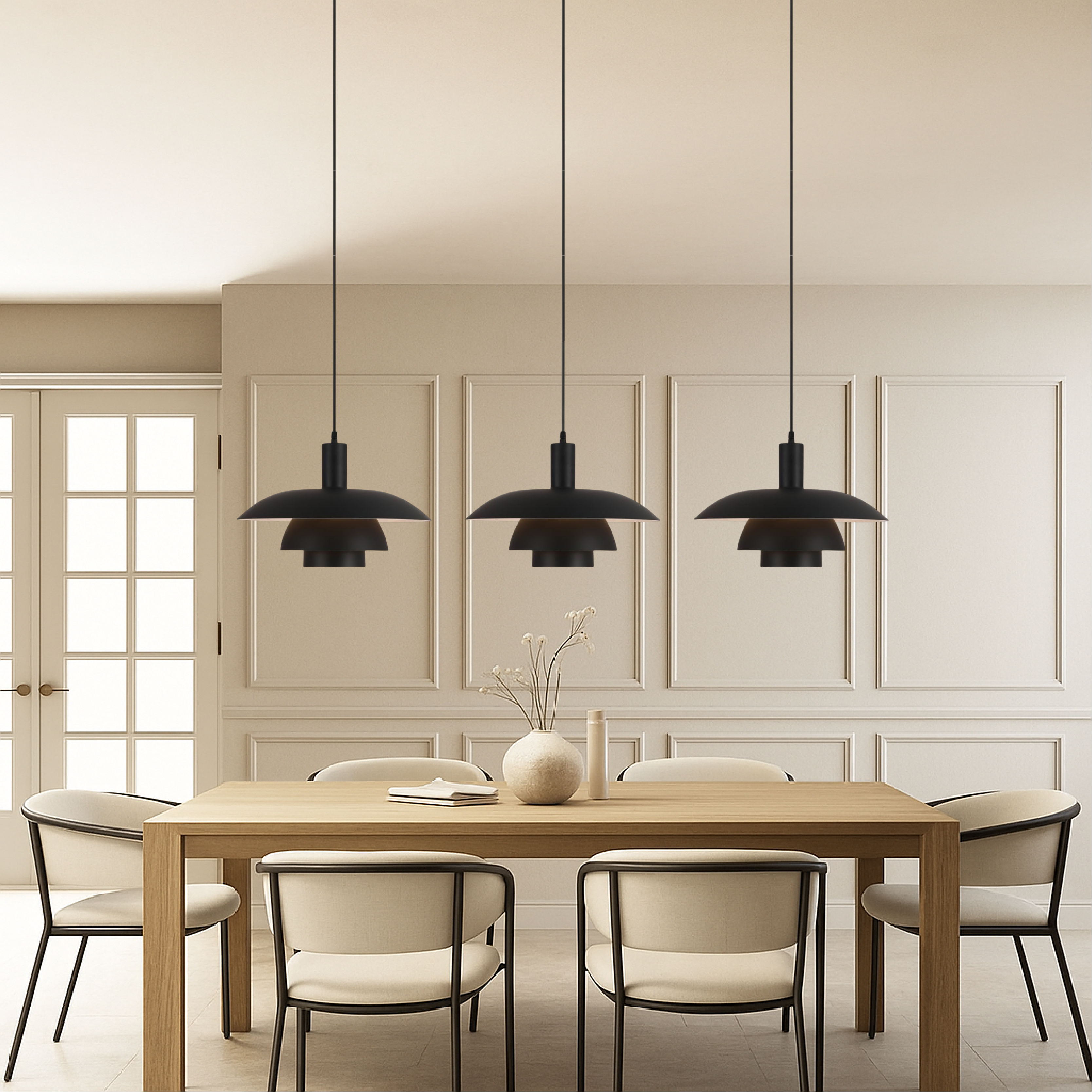 Iris Black Pendant Light | Scandinavian Design, LED 4