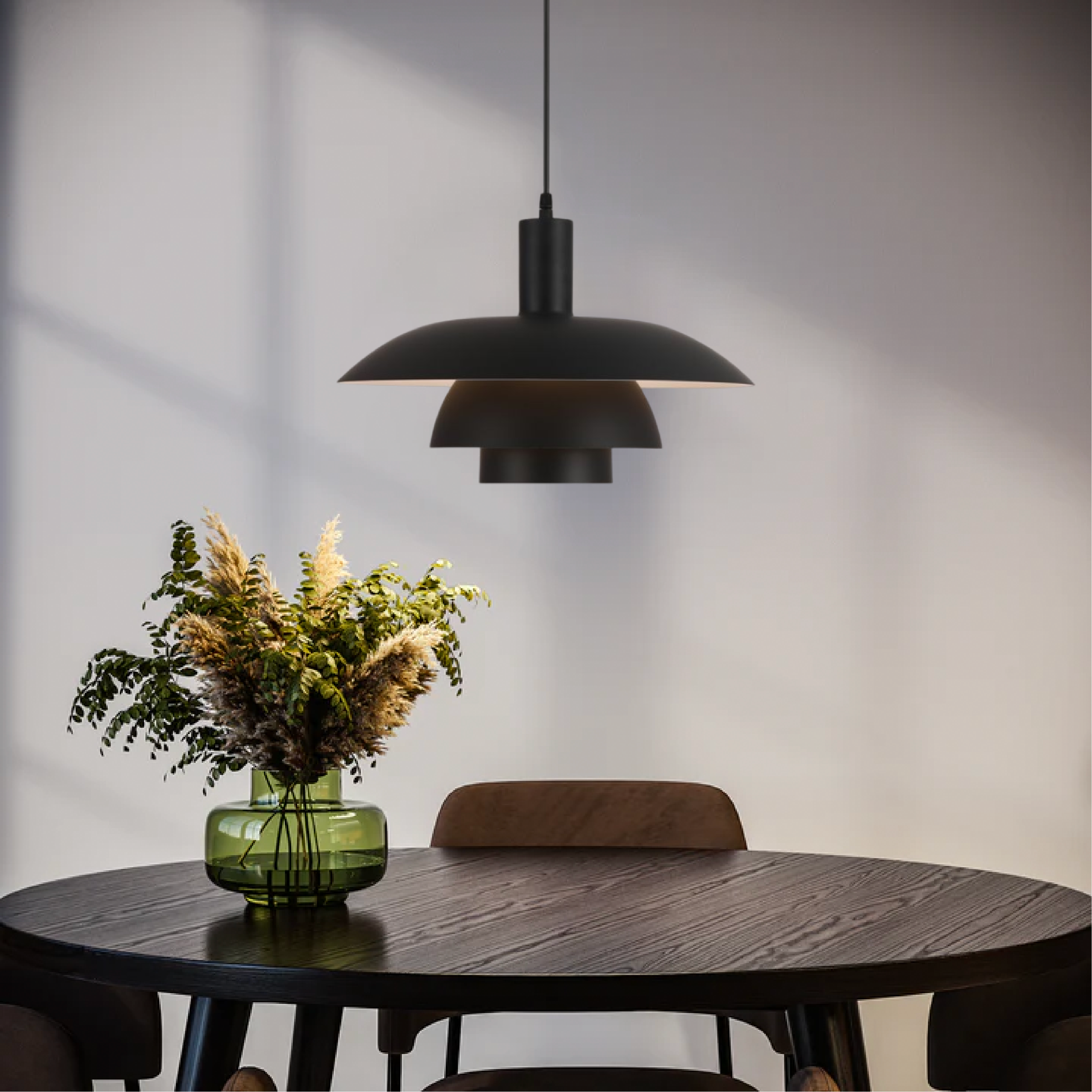 Iris Black Pendant Light | Scandinavian Design, LED 8