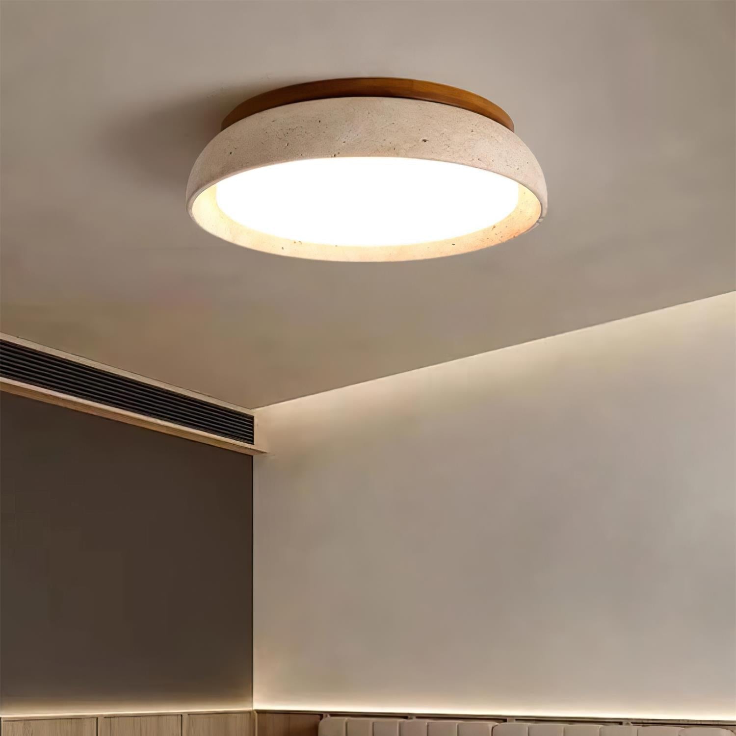 Kloris Flush Mount Ceiling Light | Natural Travertine, LED Fixture 5