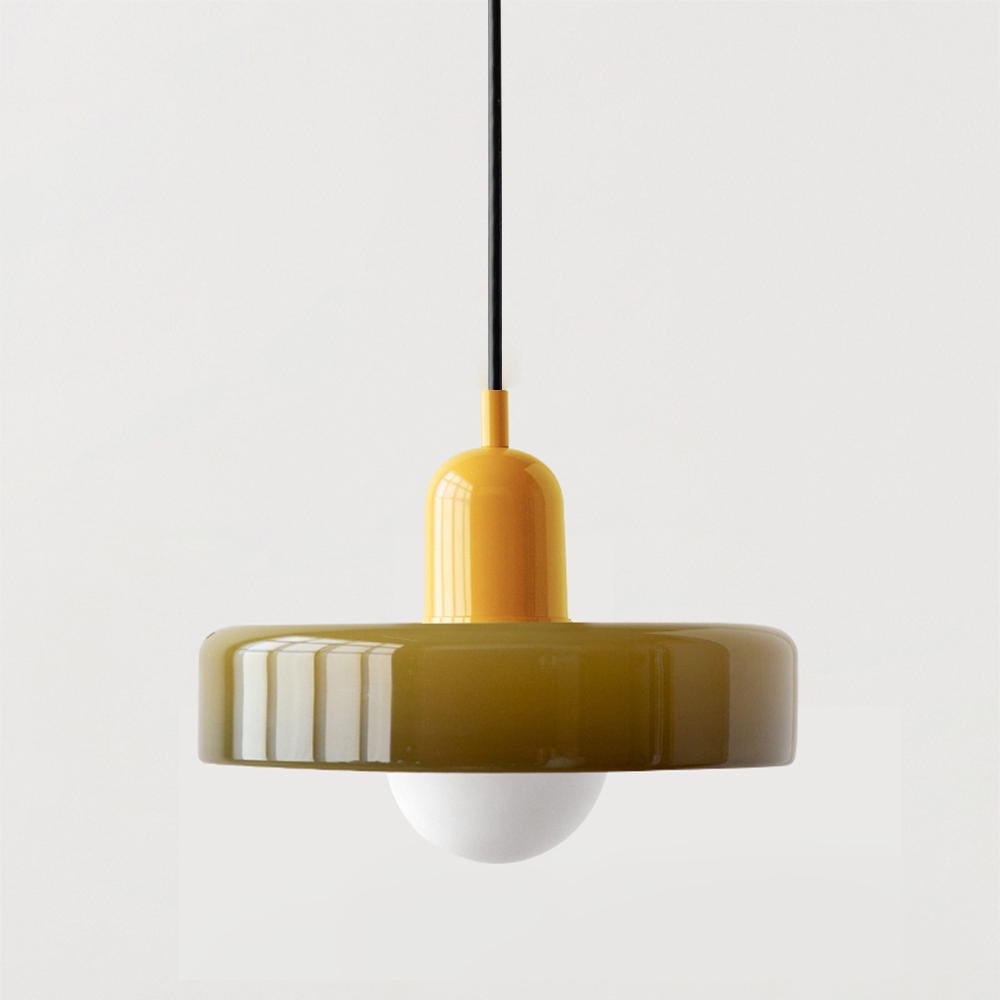 Bauhaus Pendant Light | Colored Glass, Adjustable Height, Modern Kitchen Pendant Lighting 16