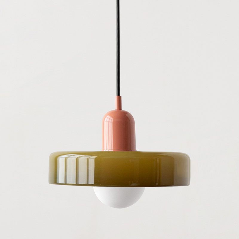 Bauhaus Pendant Light | Colored Glass, Adjustable Height, Modern Kitchen Pendant Lighting 30