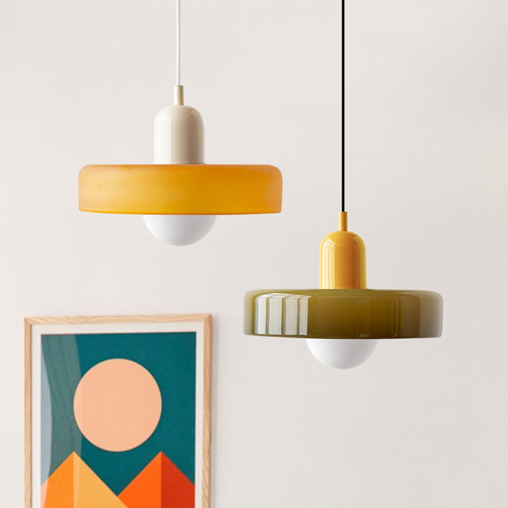 Bauhaus Pendant Light | Colored Glass, Adjustable Height, Modern Kitchen Pendant Lighting 6