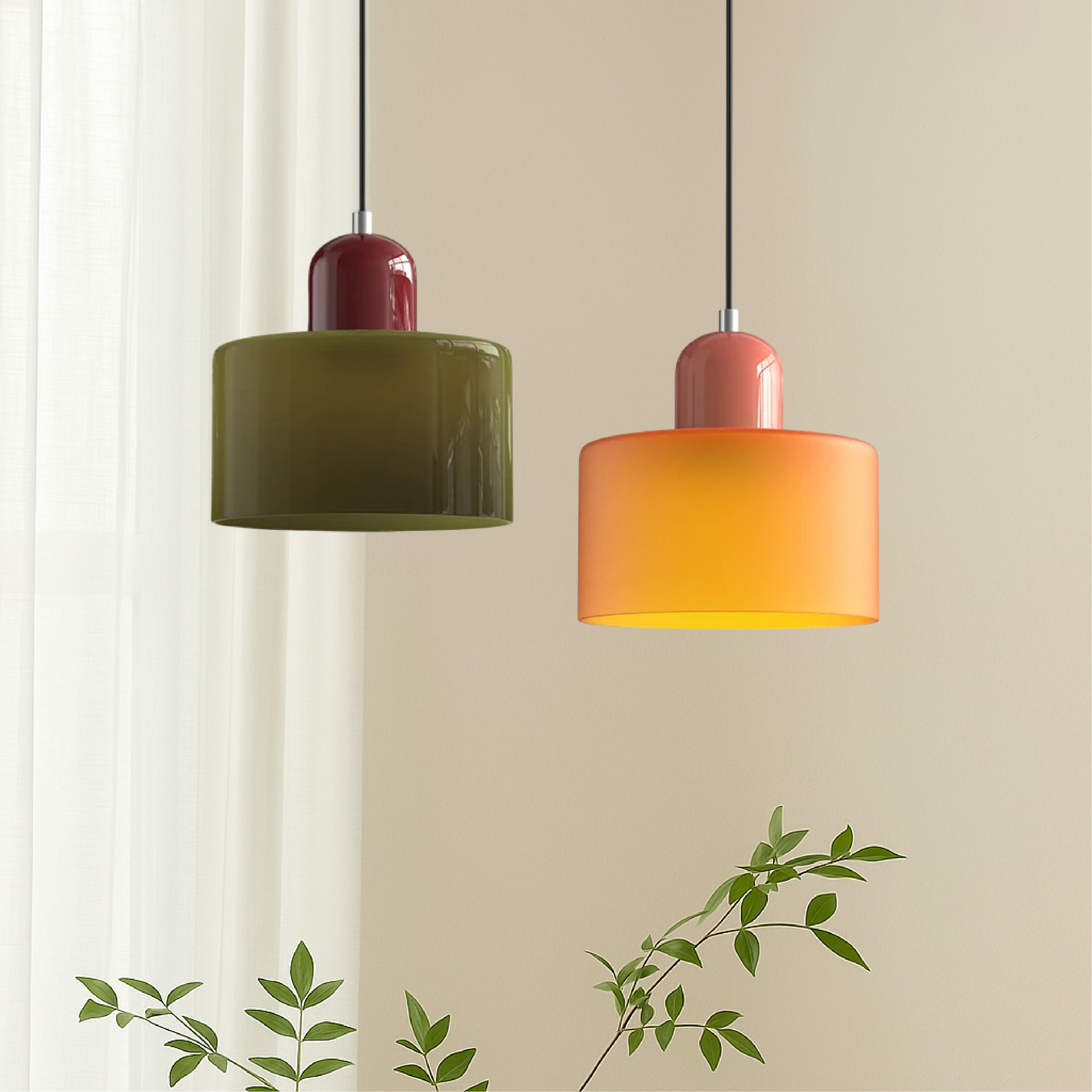Bauhaus Pendant Light | Geometric Glass Design, Modern Kitchen Pendant Lighting 1