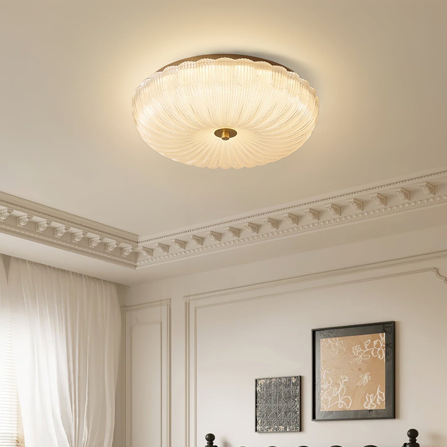 Haven Flush Mount Ceiling Light | Ripple Glass, LED Elegance 10