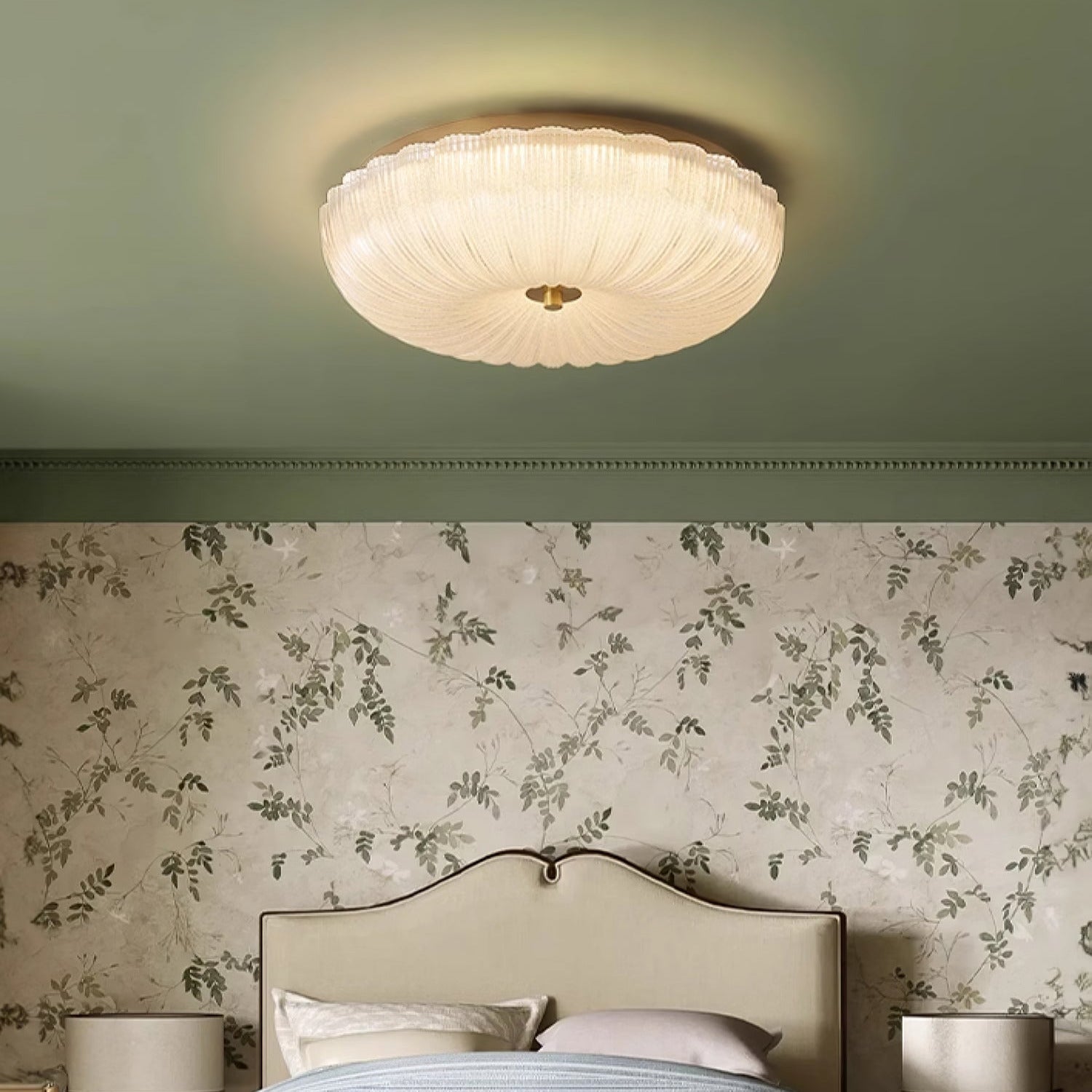 Haven Flush Mount Ceiling Light | Ripple Glass, LED Elegance 11