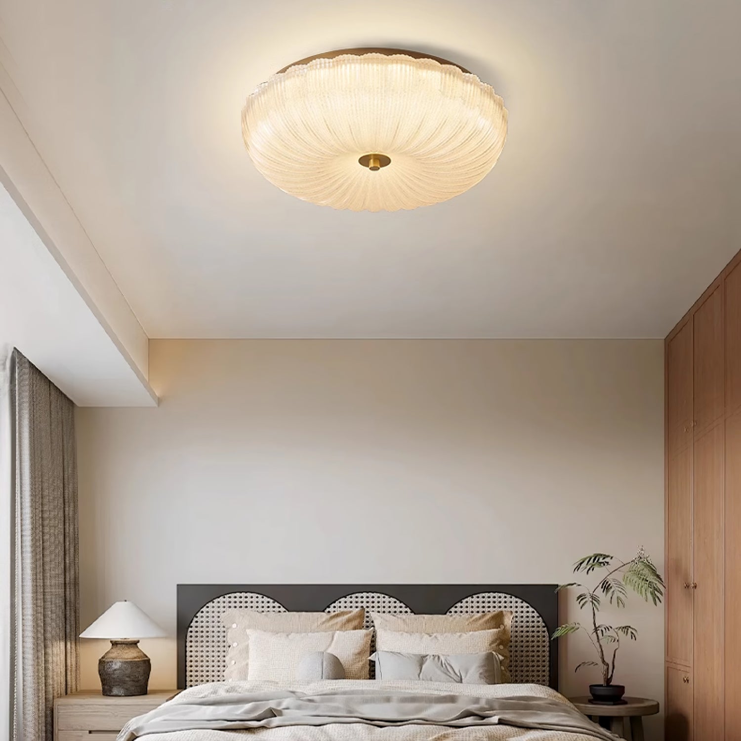 Haven Flush Mount Ceiling Light | Ripple Glass, LED Elegance 2