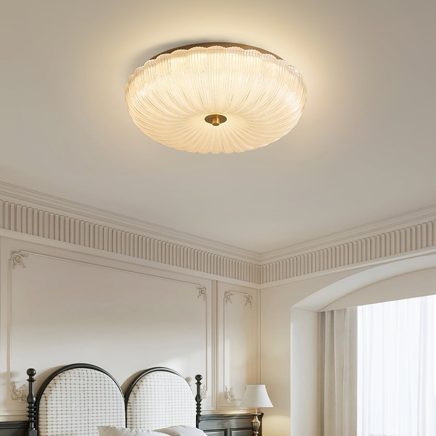 Haven Flush Mount Ceiling Light | Ripple Glass, LED Elegance 4