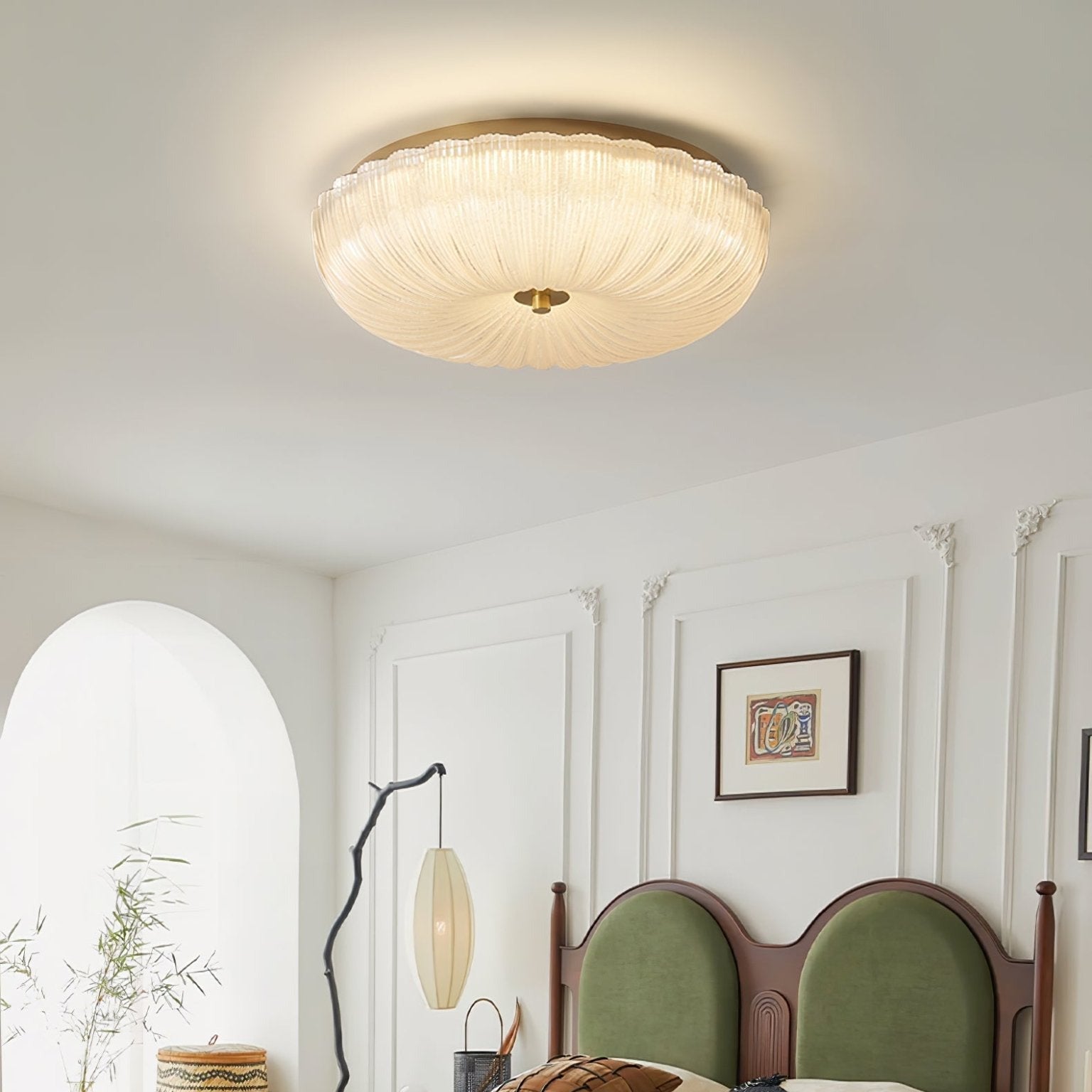 Haven Flush Mount Ceiling Light | Ripple Glass, LED Elegance 5
