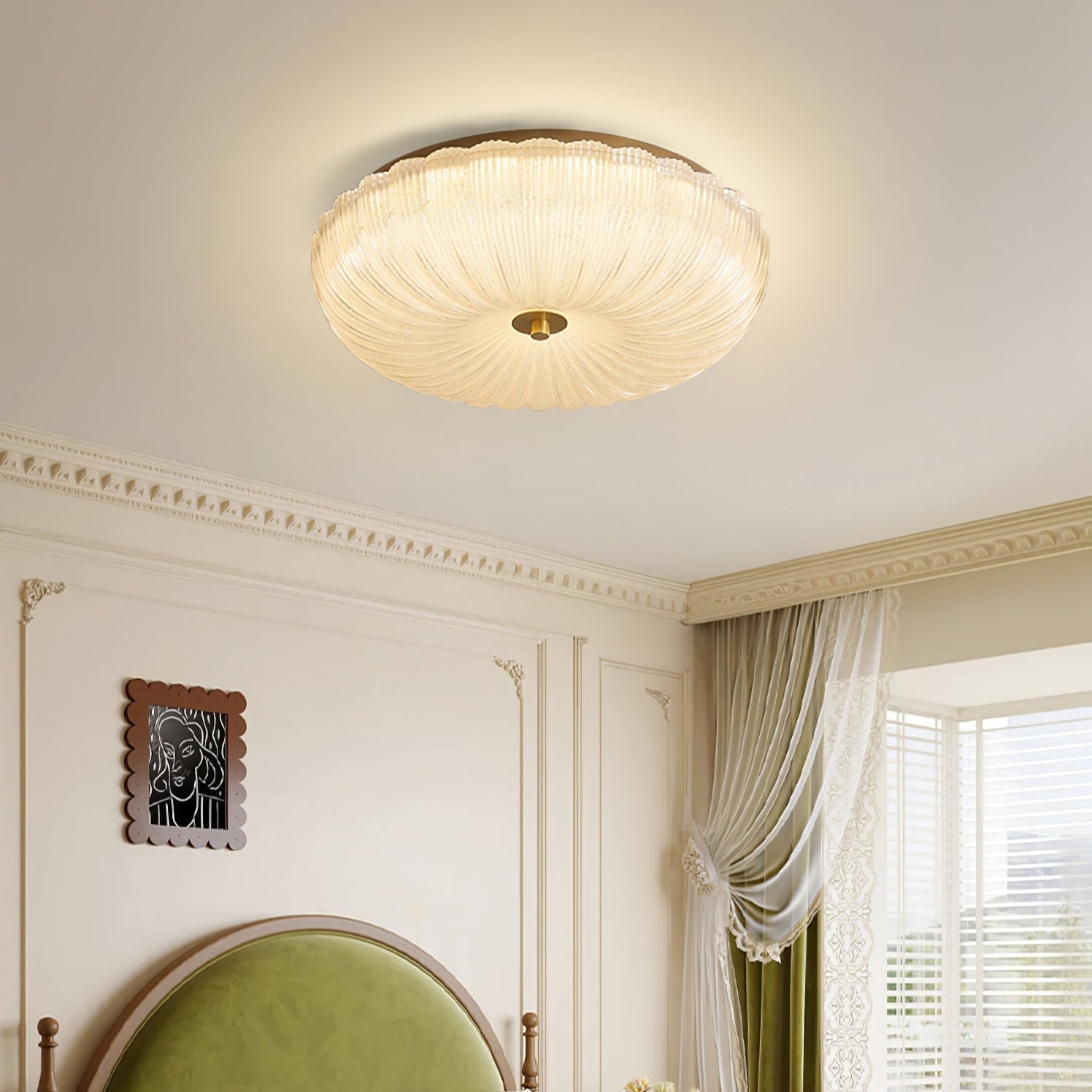 Haven Flush Mount Ceiling Light | Ripple Glass, LED Elegance 6