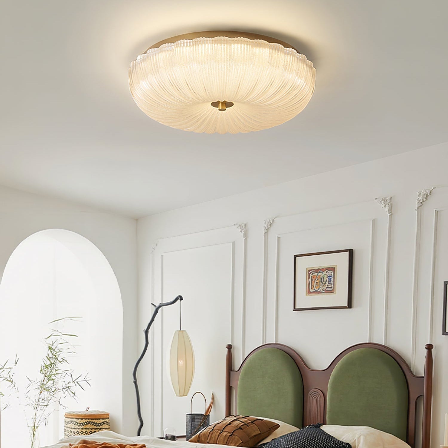 Haven Flush Mount Ceiling Light | Ripple Glass, LED Elegance 7