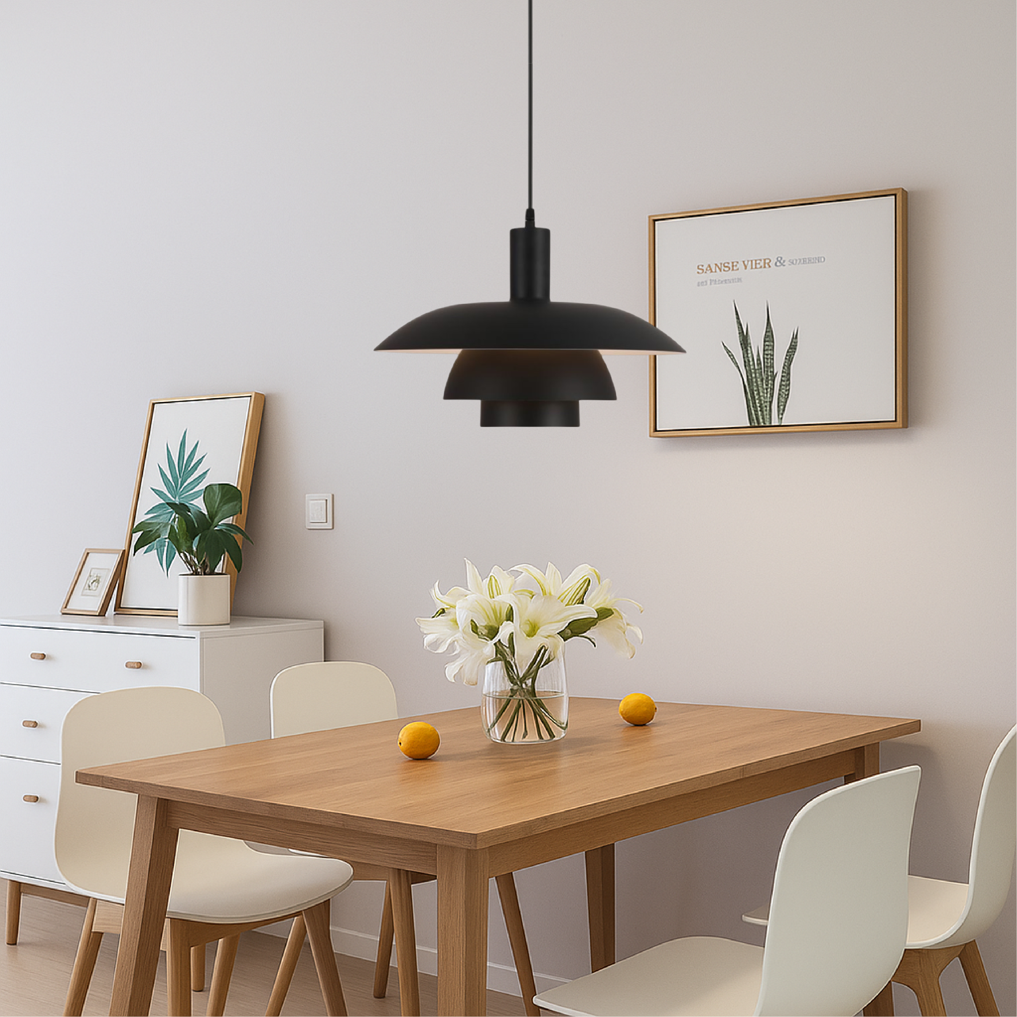 Iris Black Pendant Light | Scandinavian Design, LED 2