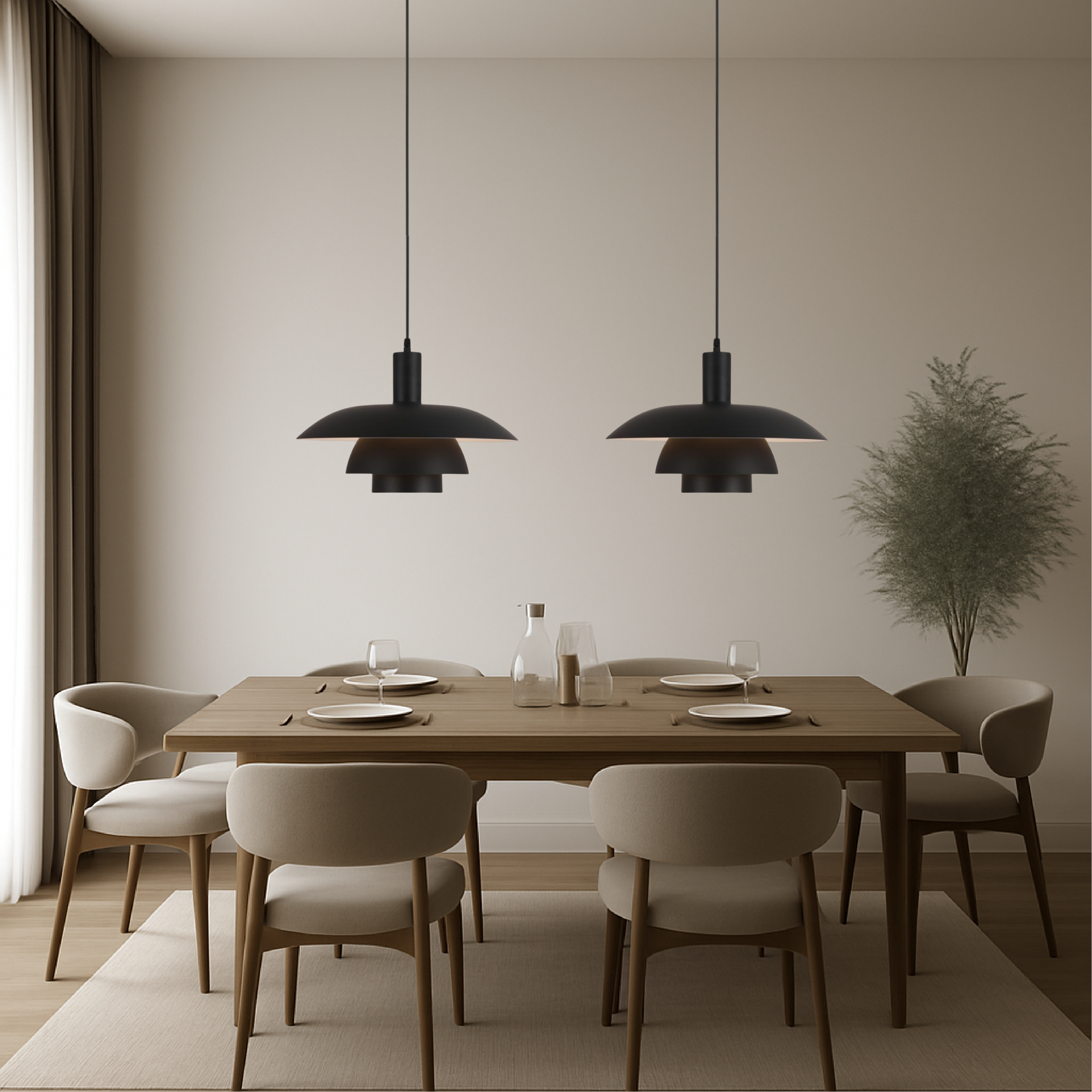 Iris Black Pendant Light | Scandinavian Design, LED 7