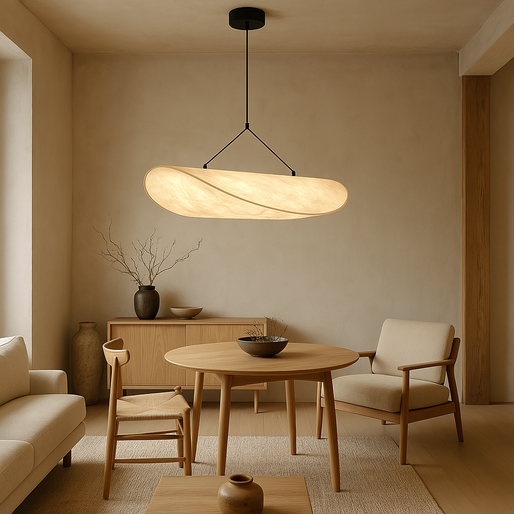 Javari Black Pendant Light | Silk Shade, Minimalist Design 5