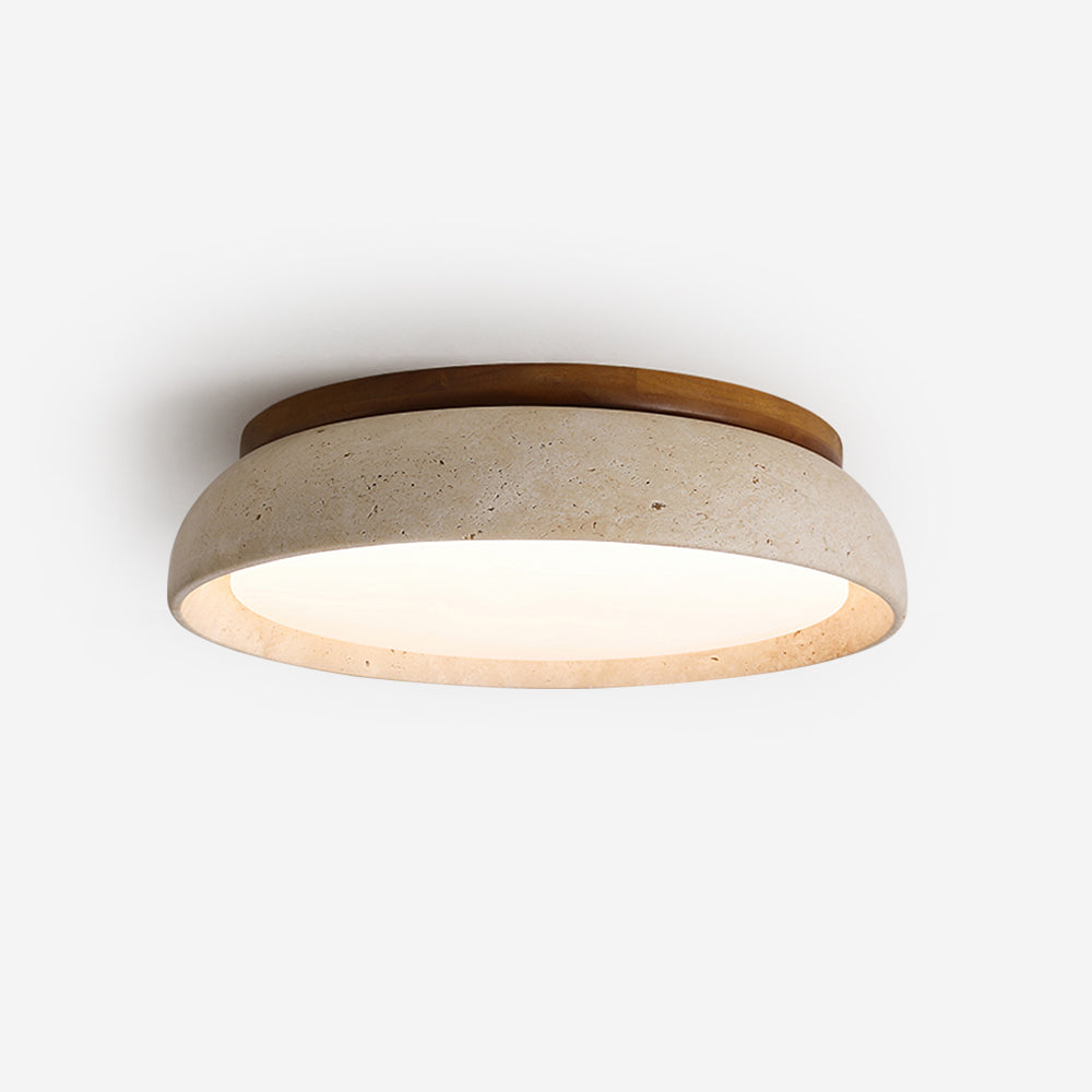 Kloris Flush Mount Ceiling Light | Natural Travertine, LED Fixture 1